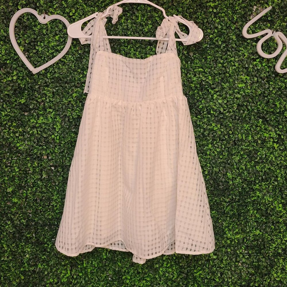 White Sundress with Bow Tie Shoulders - Small